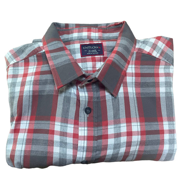 UNTUCKit Lightweight Button Front Plaid Shirt - XL - Picture 9 of 9